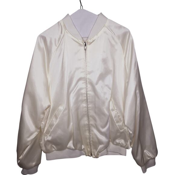 Vintage American Legion Satin Bomber Jacket Artisto Jac Men's L Seaside Post 591 - Picture 2 of 12